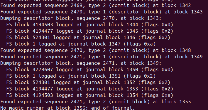 logdump -a 내용